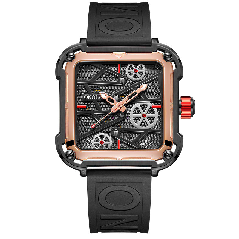 Fashion Mens Watch ONOLA Hollow Full Automatic Luxury Watches Men Montre de luxe ONOLA pour homme : design squelette ajouré, mouvement entièrement automatique et style élégant