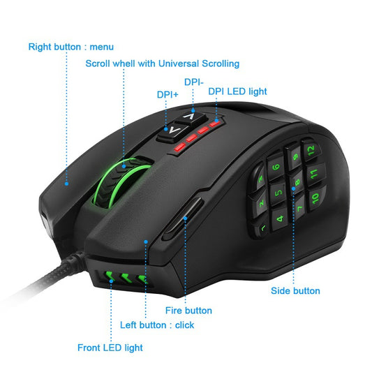 Souris de gaming avec rétroéclairage RGB