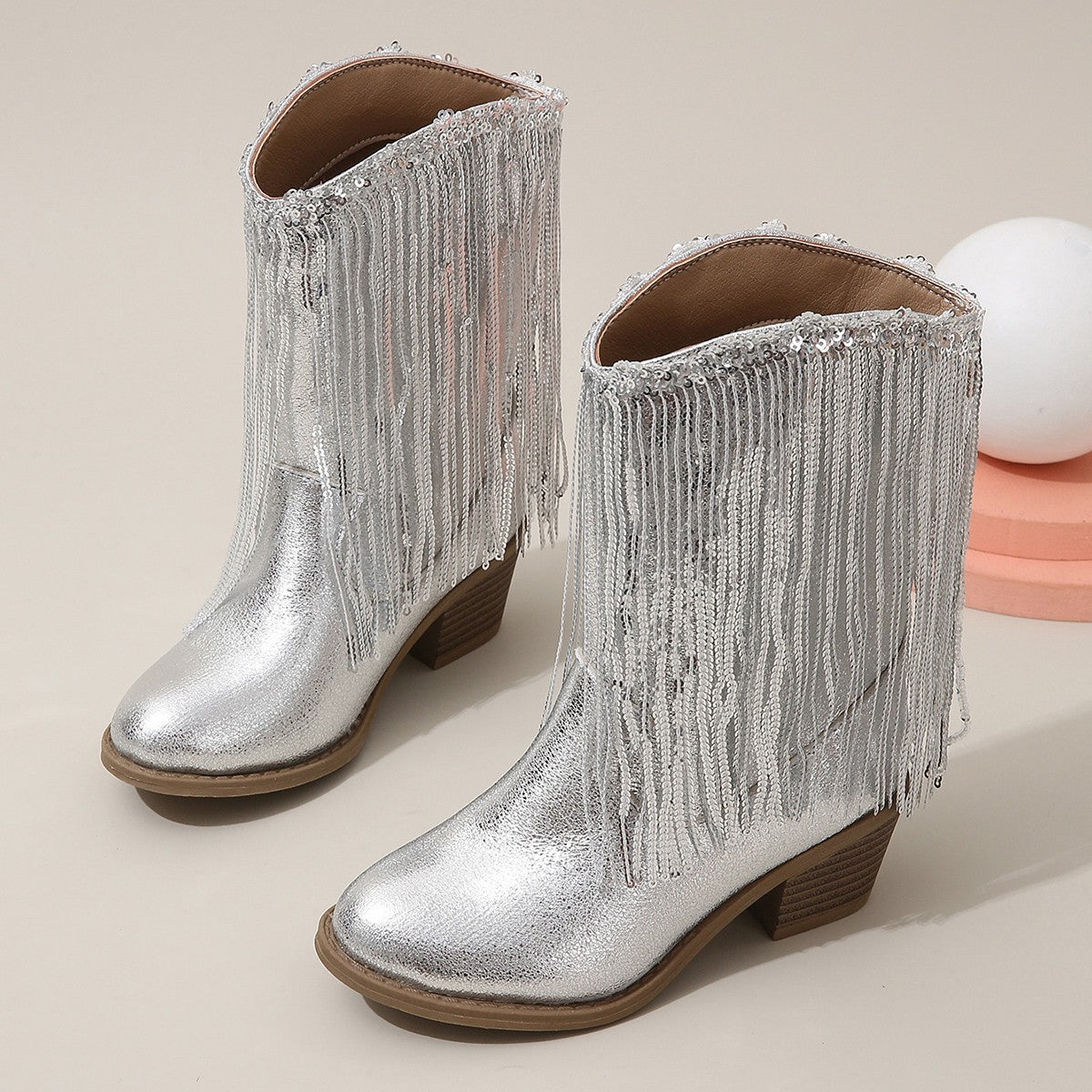 BOTTES MI-MOLLET À FRANGES POUR ENFANTS