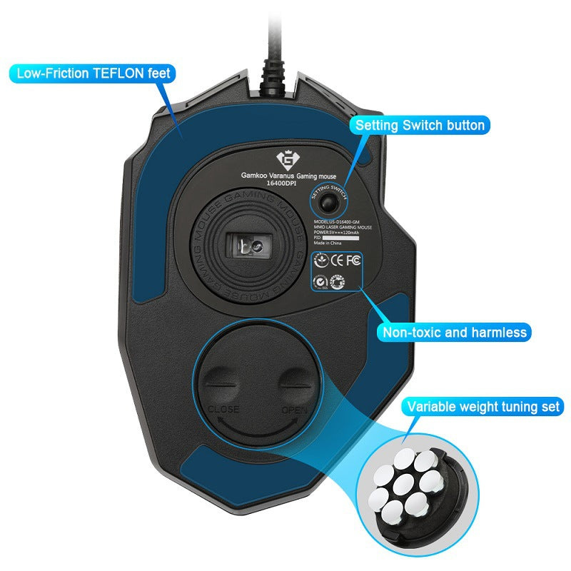 Souris de gaming avec rétroéclairage RGB