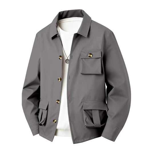Solid Color Multi Pocket Workwear Waterproof Jacket