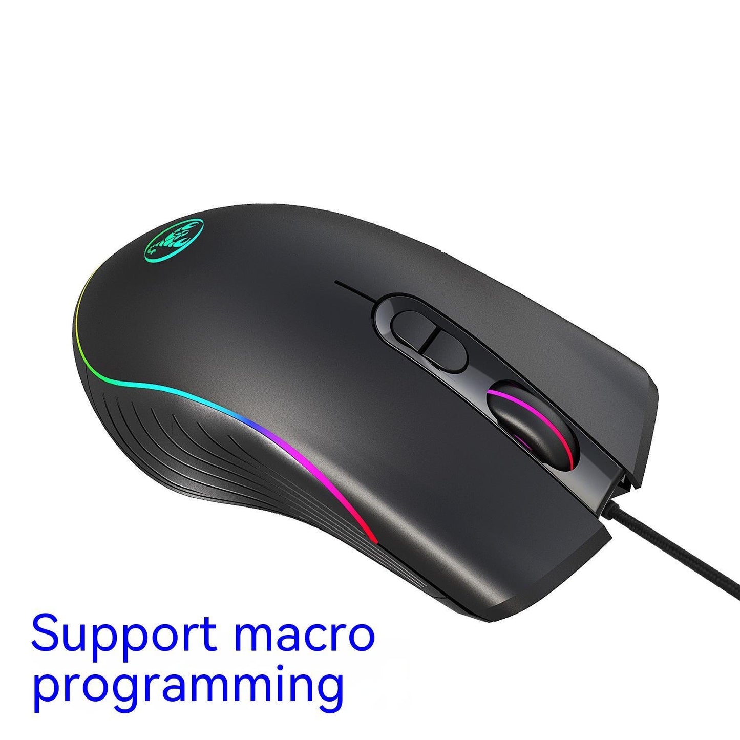 Souris de gaming lumineuse filaire.