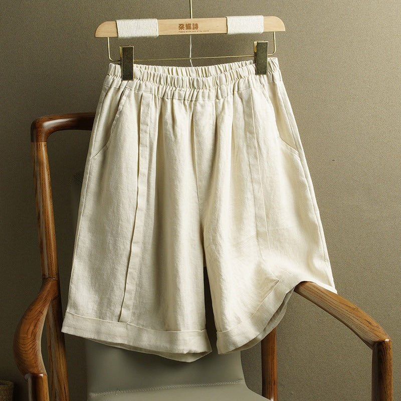 Casual Loose Plus-Size Figure-Flattering Straight-Leg Shorts