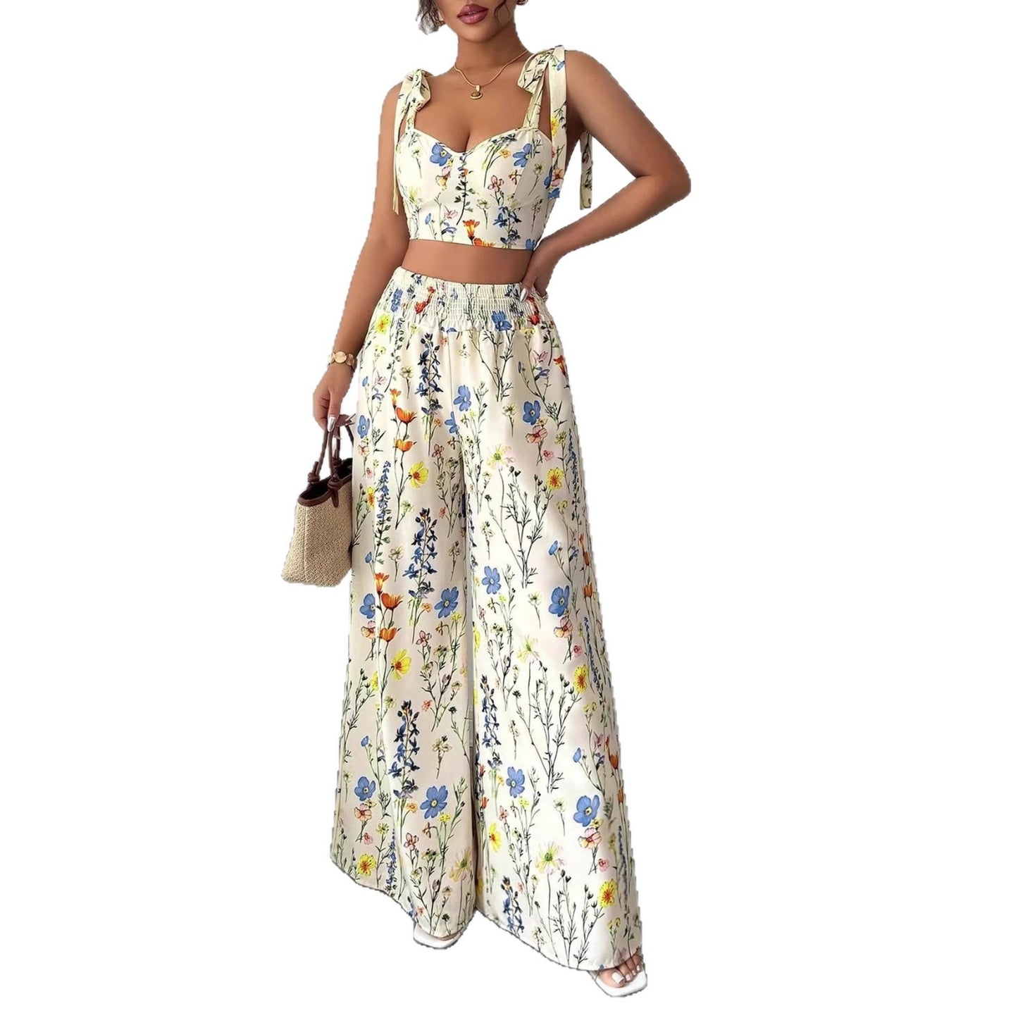 Ensemble de débardeur et pantalon imprimé pour femme