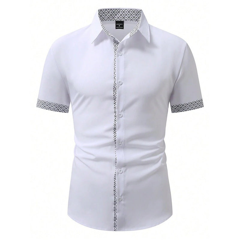 Striped Shirt with Lapel Collar