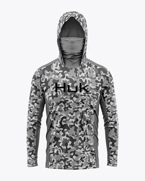 Men's Fishing Hooded Sweatshirt Fishing UV Protection Hoodie Camiseta De Pesca Clothing Hooded Top Grey White