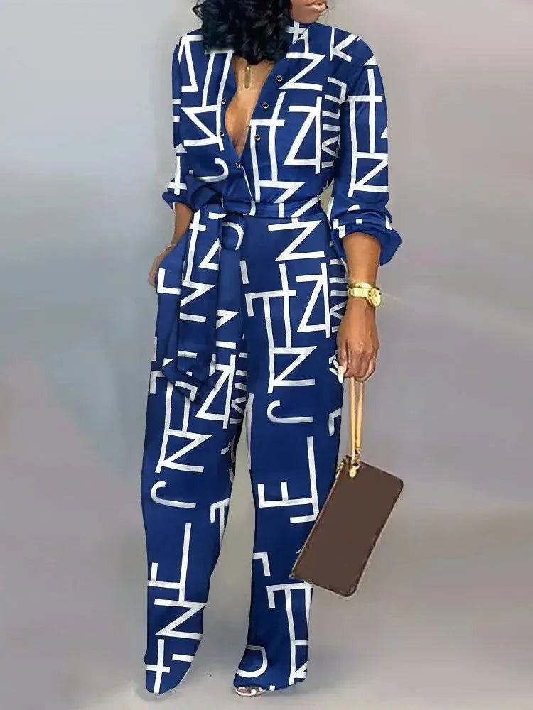 "Letter Print" Casual Owner Girl Jumpsuit β All Season Collection