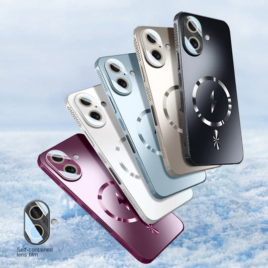 Magnetic Heat Dissipation Adsorption Matte Cover for Magsafe iPhone 17 Air 16 15 14 Plus 13 12 Pro Max Protective Back Case