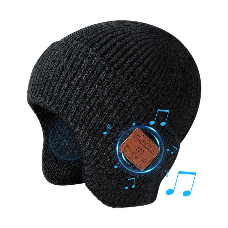 Wireless Bluetooth Earphone Hat Headset Rechargeable With Microphone Light Weight Removable Keep Warm Listen Music Headphone