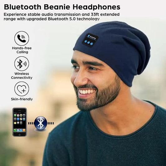 Wireless Stereo Bluetooth Headphone Summer Beanie Sleep Soft Cotton Cap Lightweight Running Earphone Headset Sports Music Hat