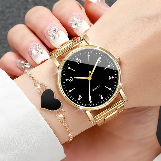 2/4PCS Fashion Arabic Dial Women Watches Simple Quaretz Wristwatch with Bracelets Set Reloj Mujer(Without Box)