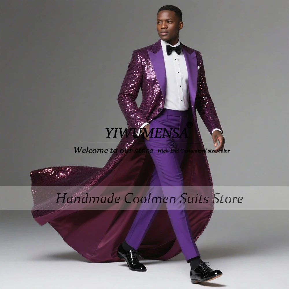 Costume de Mariage Slim Fit B341 – Double Boutonnage, Tissage Tatting & Confection Sur-Mesure