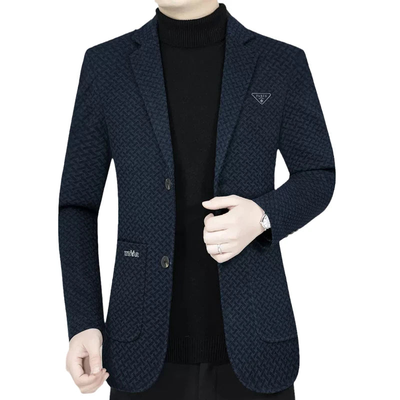 2026 Spring New Men's Blazer Business Casual Suit Jacket Middle Aged Male Fashion Office Wear Outerwear Top