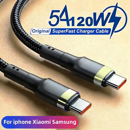 120W Fast Charge Cable PD Quick Charging High Quality USB C TO USB Type C Cable For iPhone Xiaomi 17 Plus Pro Max Samsung S24