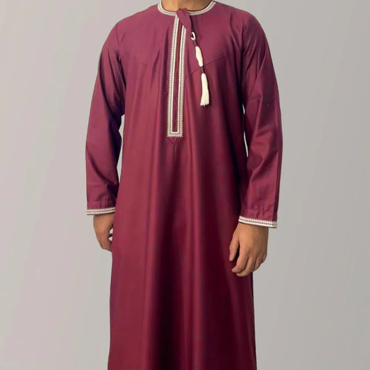 New Muslim Men Long Sleeve Pullover Dress Abaya Daffah Jubba Thobe Pakistan Saudi Arab Kaftan Islam Clothing Prayer Robe Afghan