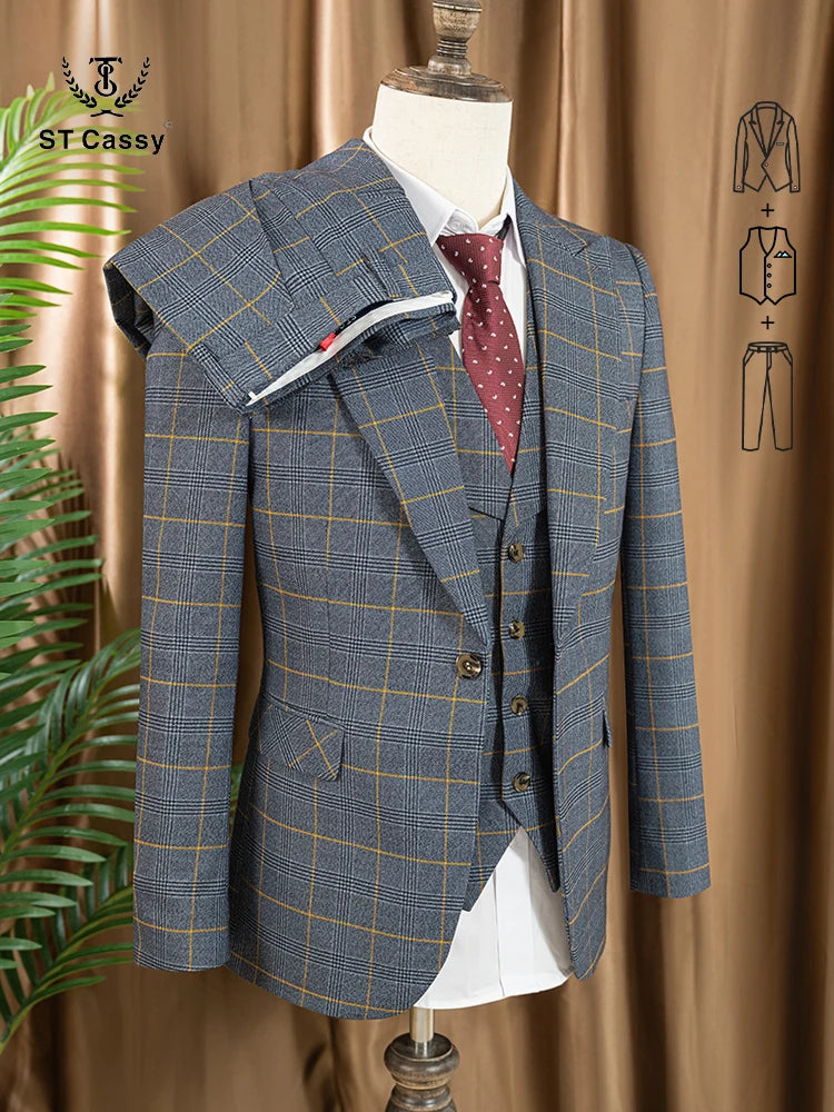 Costume Homme Business & Smart Casual ST Cassy – Modèle 701 (Maille Knit Confort, Mélange Polyester & Rayonne)