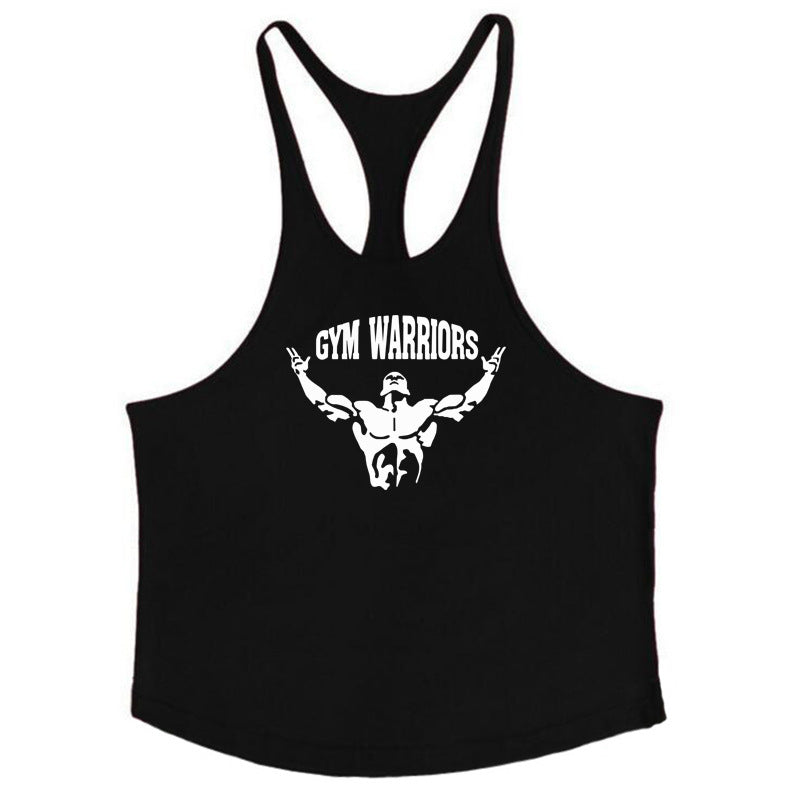 Muscle Man Fitness Training Outfit Pure Cotton Tank Top With Thin Shoulder Straps
