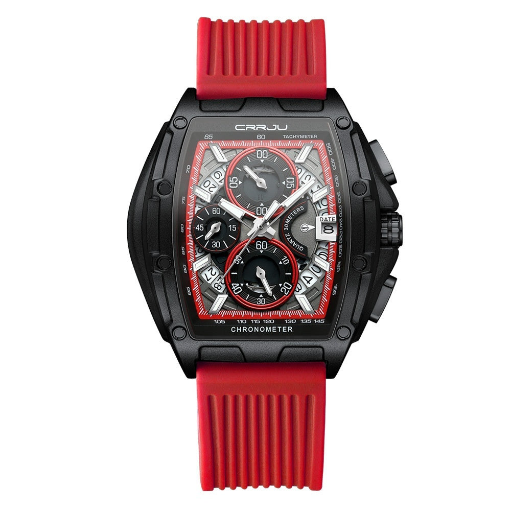 Neutral Waterproof Tape Calendar Multifunction Mens Watch Quartz Watch