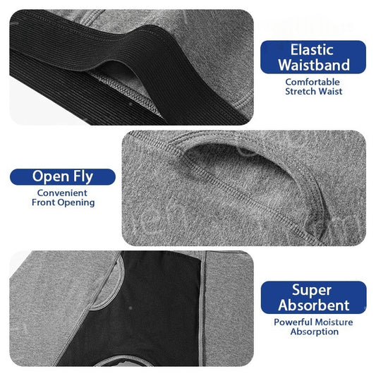 Mens 200ml Absorbent Incontinence Briefs With Four-Layer Leak-Proof Protection