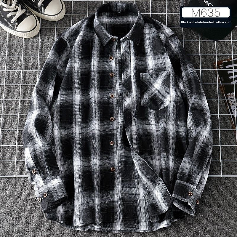 Chemise à carreaux décontractée et fine pour hommes, printemps-automne