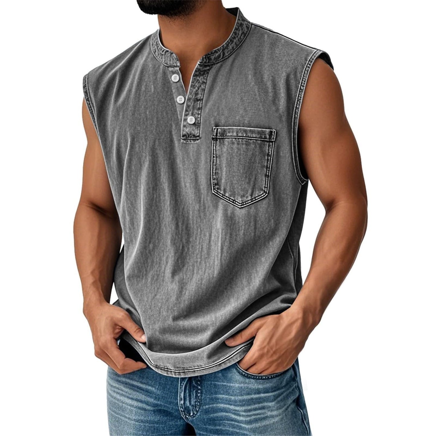 Youth Men's Casual Sleeveless T-Shirt
