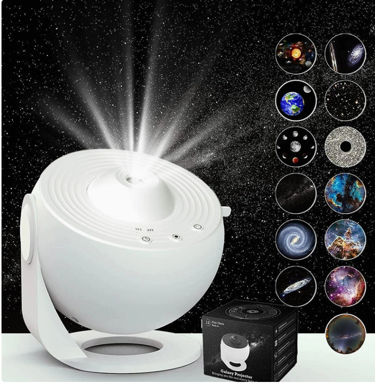 Projecteur de galaxie et veilleuse étoilée : lampe de planétarium avec rotation à 360°, idéale pour chambre d'enfant, cadeau de Saint-Valentin ou décoration de mariage.