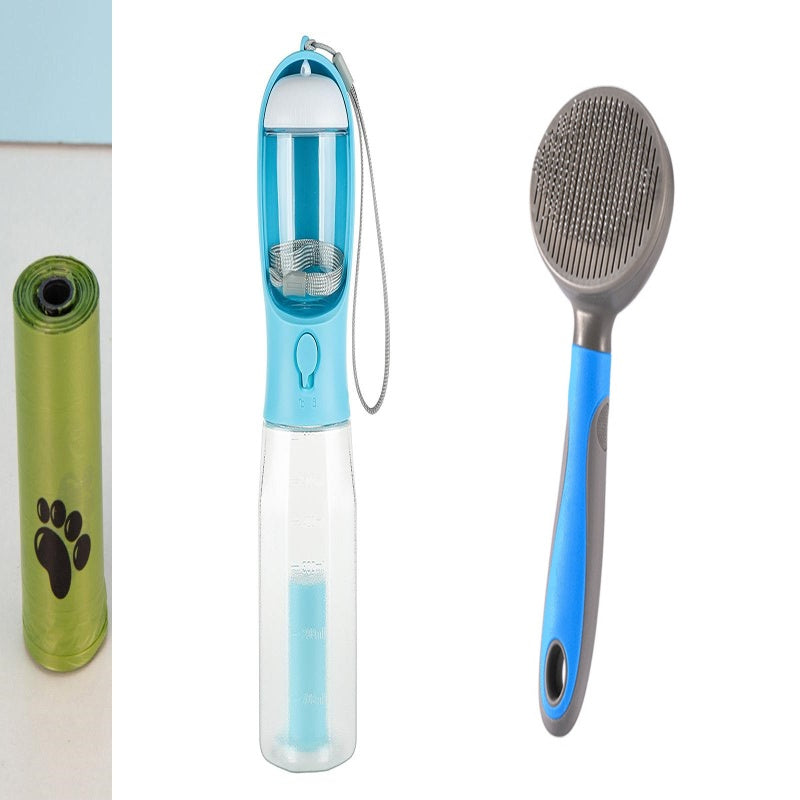 Portable Cat Dog Water Bottle Food Feeder Drinker Poop Dispenser 3-in-1 Leak-proof Multifunctional Dog Water Bottle Pet Products