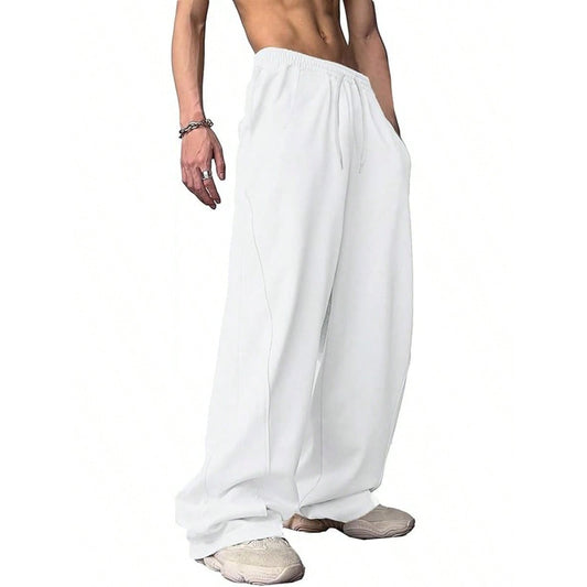 Loose High-street Designer-style Straight-leg Long Pants