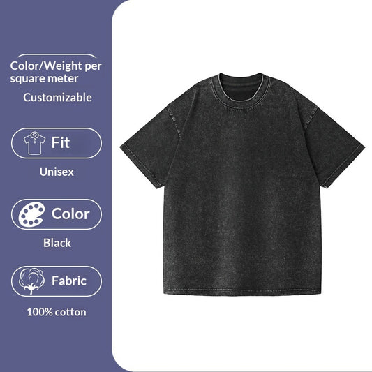 Retro Heavyweight Short-sleeve T-shirt Washed Cotton
