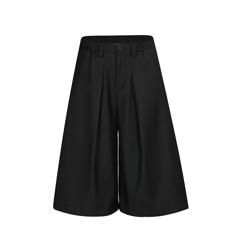 Wide-leg Pleated Draping Mens Suit Pants Shorts
