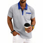 Loose-fit Waffle-Knit Mens Short-Sleeve Polo Shirt