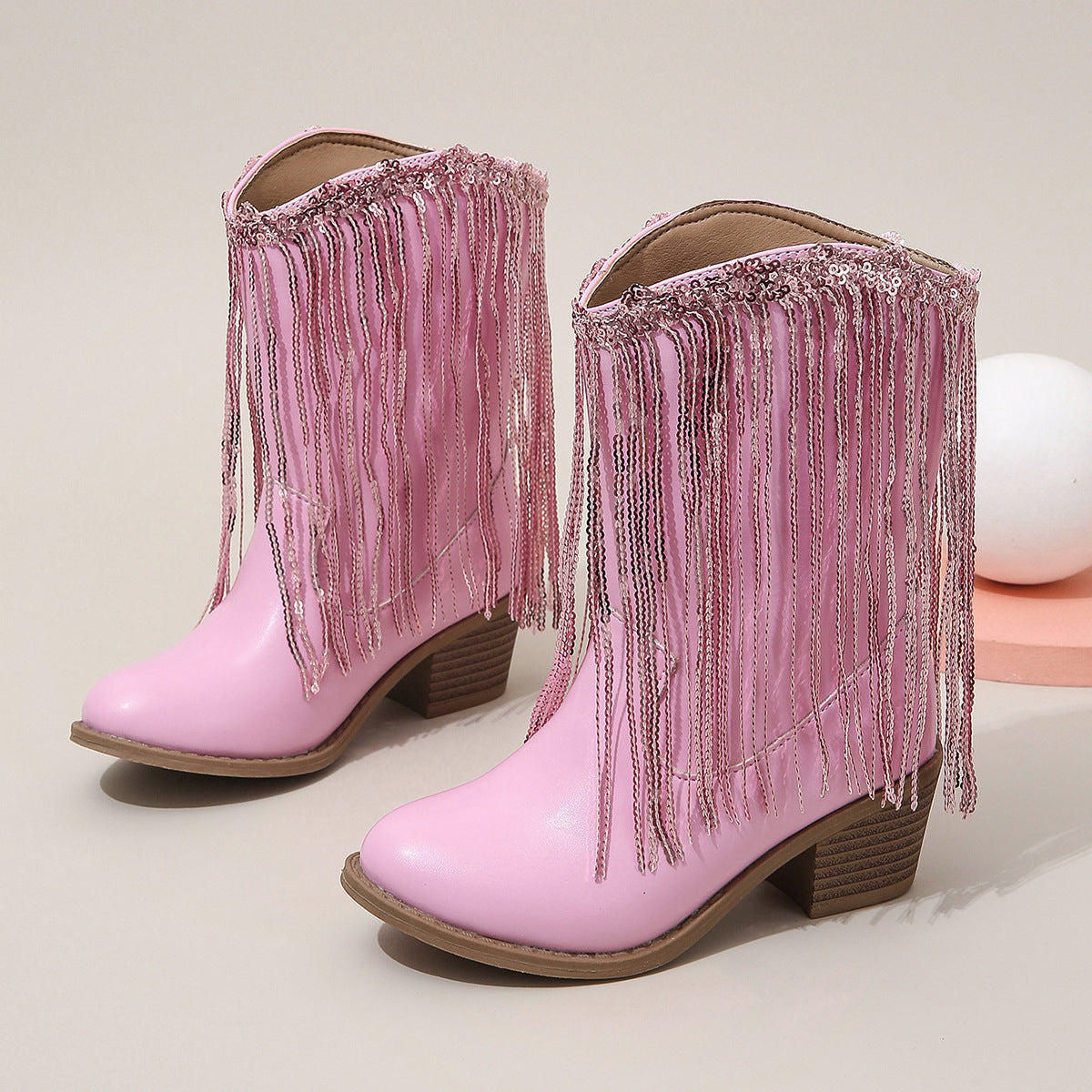 BOTTES MI-MOLLET À FRANGES POUR ENFANTS