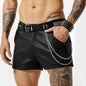 Men's PU Leather Shorts Summer Fitted And Slimming