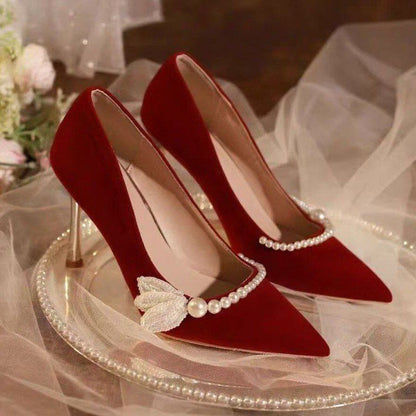 Women's Fashionable Red Pointed-toe High Heels