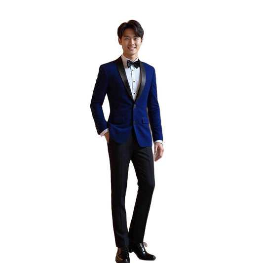 Mens Youth Suede Stage Performance Suit Set