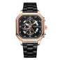 Waterproof Square Couples Multifunctional Calendar Steel-Strap Fashion Watch