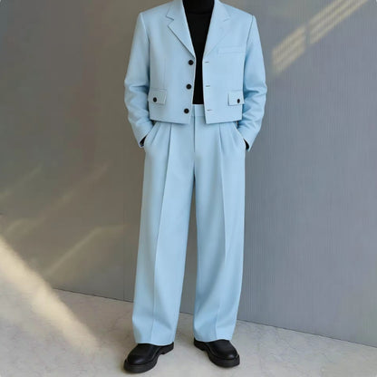 Luxury Single-Breasted Short Men's Suit Two-Piece Jacket And Pants