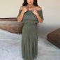 Women's Off-shoulder Sheer Maxi Dress