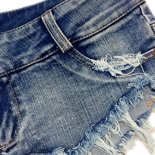 Short "Urban Edge" Denim Taille Basse Déchiré