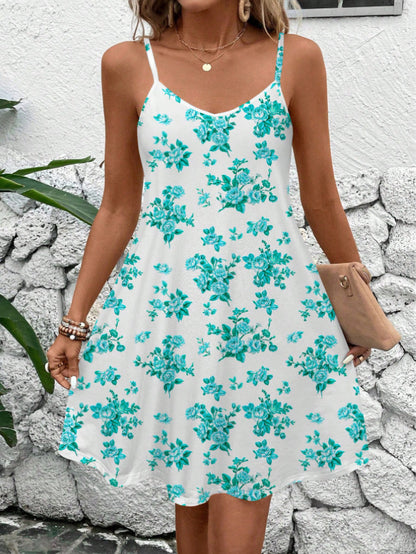 Casual Elegant Resort Date V-Neck Printed Mini Dress