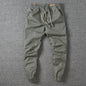 Men's Black Loose Straight-Leg Ankle-Length Drawstring Sweatpants