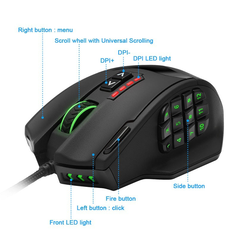 Souris de gaming avec rétroéclairage RGB