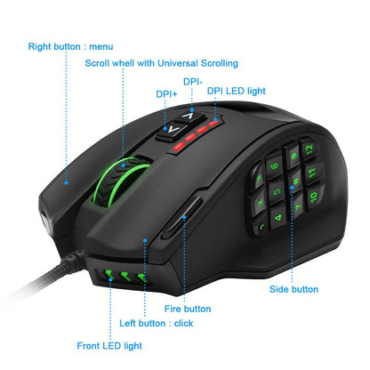 Souris de gaming avec rétroéclairage RGB