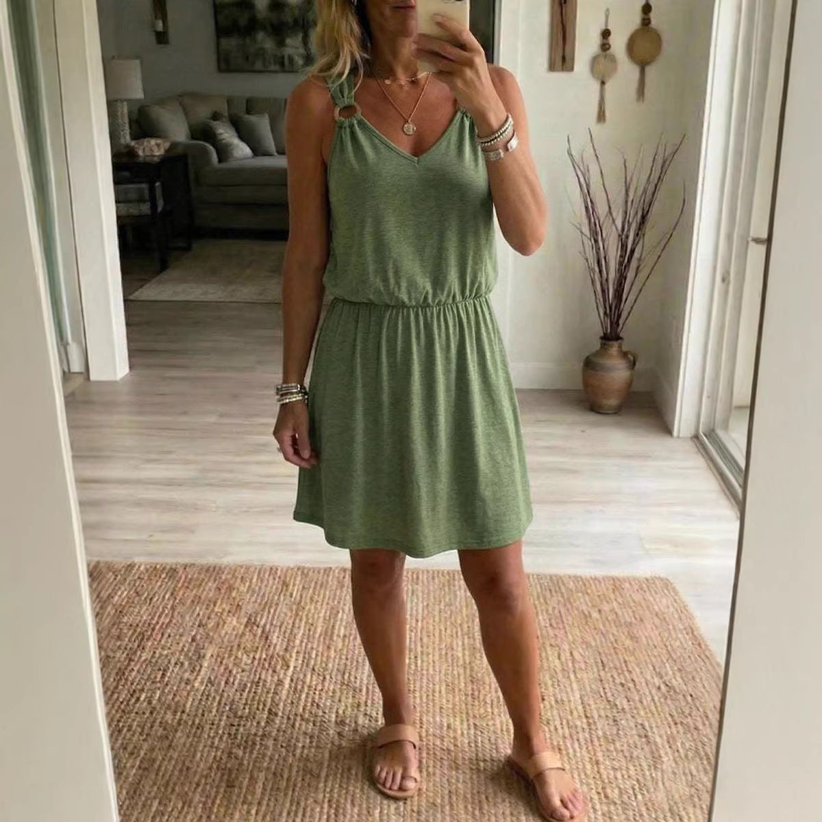 Robe "Silk Breeze" Col V & Style Décontracté