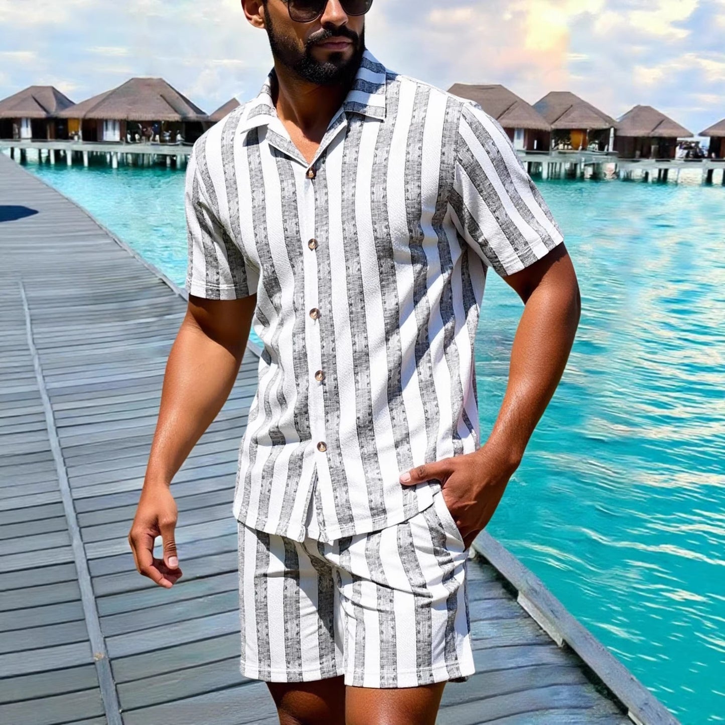 Ensemble Estival – Chemise &amp; Short Blanc