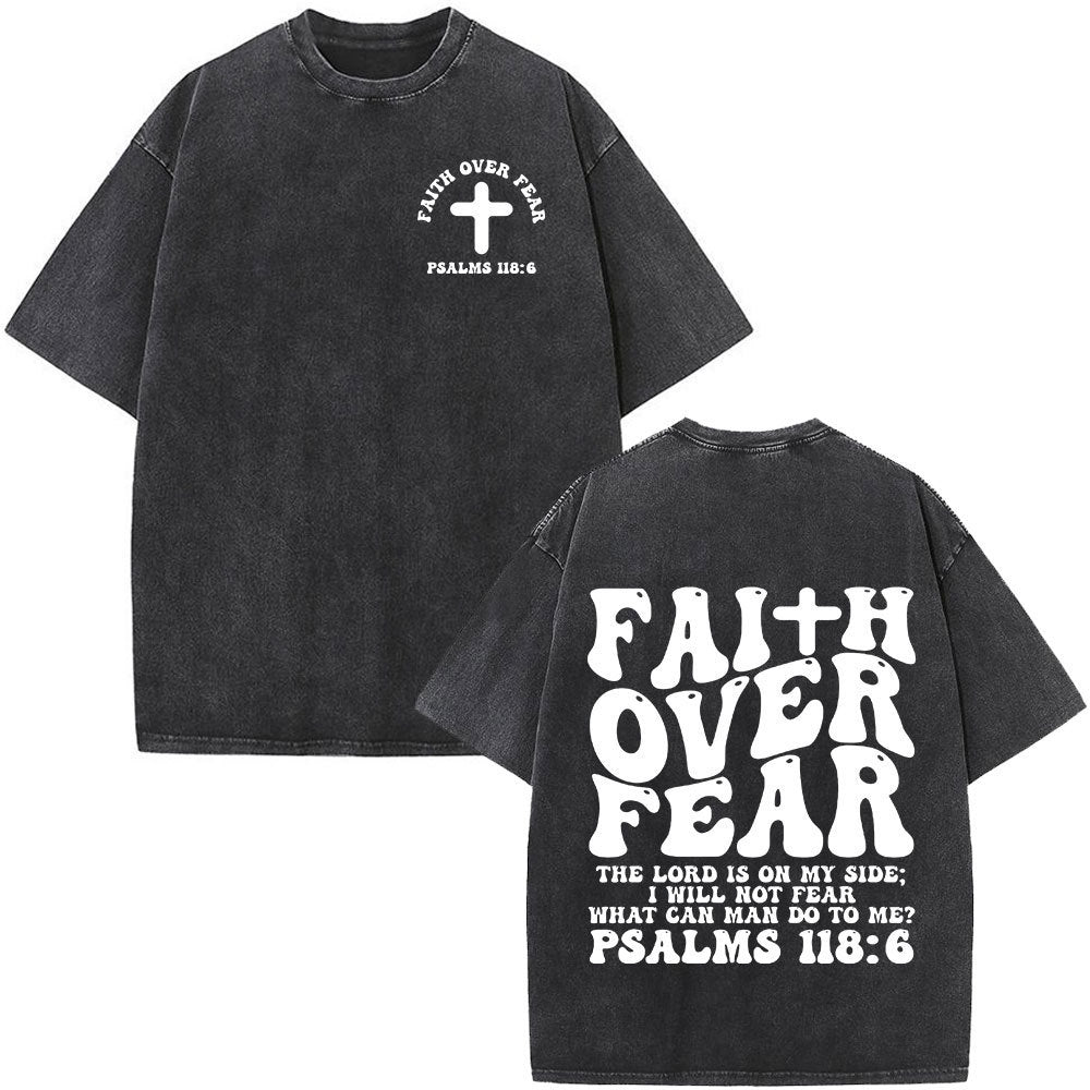 Fashionable Retro Cross Washed Short-Sleeve