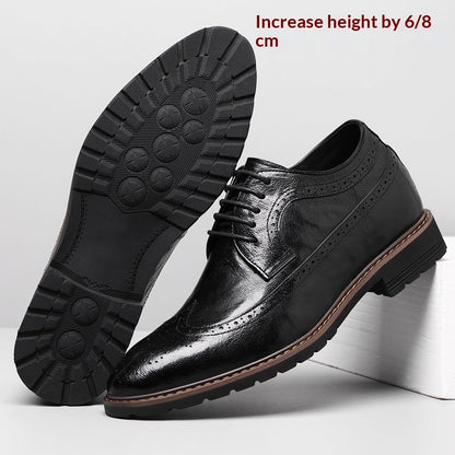 Chaussures Derby rehaussantes de 8 cm pour homme, style britannique (Brogue).