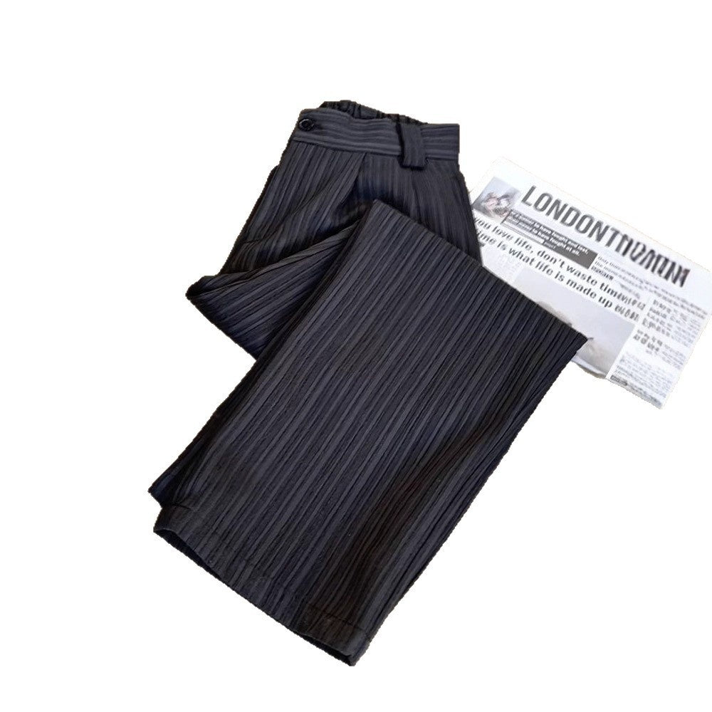 Striped Dress Pants Mens Straight-leg Loose Wide-leg Pants