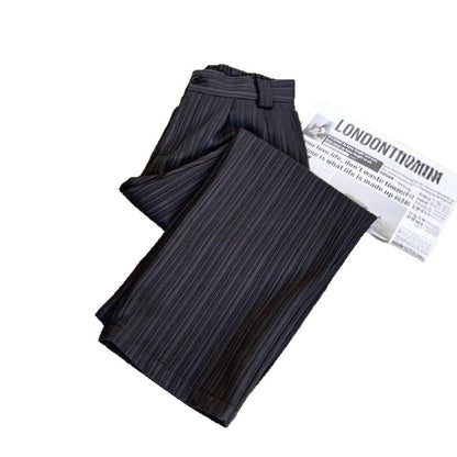 Striped Dress Pants Mens Straight-leg Loose Wide-leg Pants