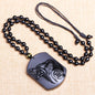 Collier Homme et Femme - Pierre Obsidienne Noire Naturelle - Le Loup qui Galope